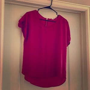 Large sheer short sleeve blouse